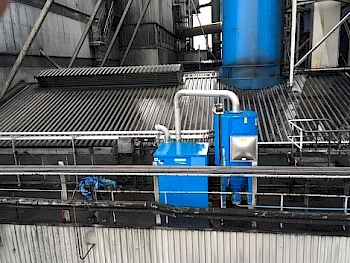 Centraal stofzuigsysteem met 700 meter leidingwerk.